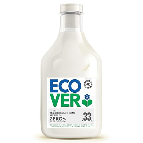 Ecover Zero Weichspüler für empfindliche Haut und ohne Duftstoffe (1 Liter/33 Waschladungen).