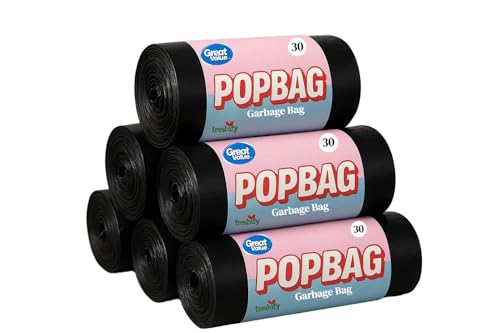Image of POPBAG Heavy Duty Garbage Bags By Freshify | 180 Pcs | Small - 17 x 19 inch | 30 Bags X 6 Rolls | Black | Leak-Proof And Tear-Resistant Dustbin Bags | Home And Office Mutli Purpose Use