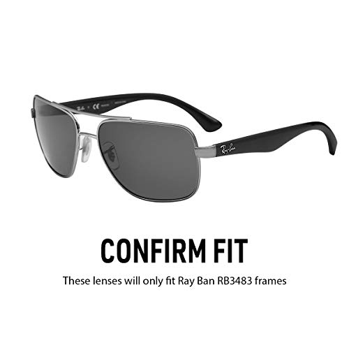 Image of IKON LENSES Replacement Lenses for RB3483 60mm Ray Ban (Polarized) - Fits RayBan RB 3483 Sunglasses