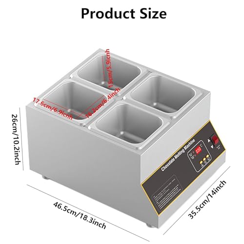 Máquina para derretir chocolate con 4 cilindros y control digital miniatura 7