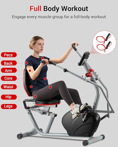 Image of Recumbent Exercise Bike with Arm Exerciser for Home