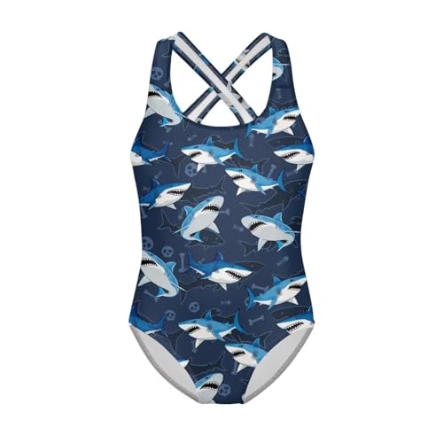 Image of Girls One Piece Swimsuits Quick Dry Beach Bathing Suit Crossback Swimwear 5-14 Years