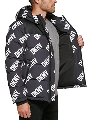 Image of DKNY Men's Mixed Media Quilted Puffer Jacket