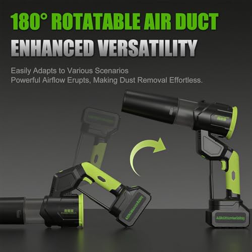 Powerful Cordless Leaf Blower 947W - 381CFM, 58m/s, 4-Speed Settings, 1500g Blowing Force, Ideal for Lawn, Patio, Gutter & Light Snow, Includes 2 Tubes, 2 Nozzles & 1 Battery