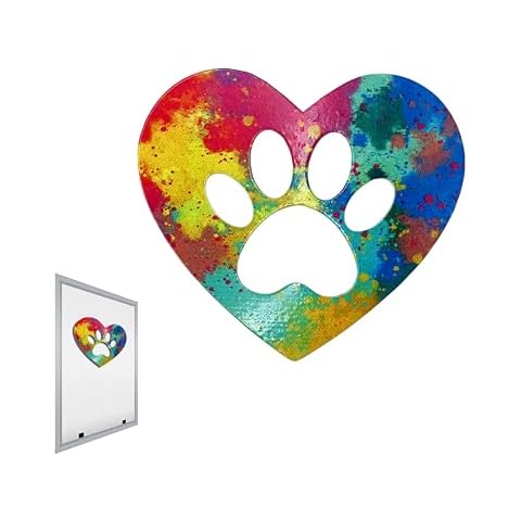 Sonoran Souvenirs Dreamy Opal Metallic Paw Print Heart Screen Magnets - Heavy Duty UV Resistant Metal - Indoor Outdoor Home Decor for Curtains, Lanai, Patio Door - 4.5" Hx3.5 H Set of 2 Cover