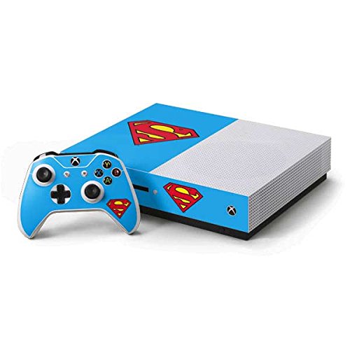 Skinit Decal Gaming Skin Compatible with Xbox One S Console and Controller Bundle - Officially Licensed DC Comics Superman Color Splatter Design