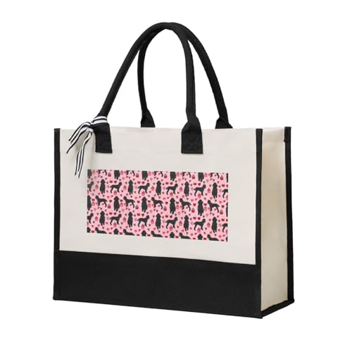 Sac fourre-tout en toile imprimé caniches parfait pour vos courses
