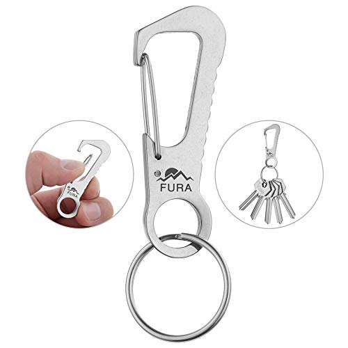 Chaveiro, Andoer Porta-chaves multifunções de aço inoxidável Porta-chaves mosquetão porta-chaves por