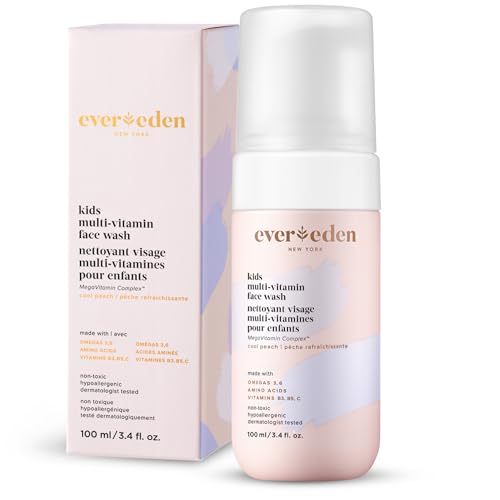 Evereden Kids Face Wash: Cool Peach 100ml | Gentle Kids Skin Care | Non-toxic and Clean Ingredients | Multi-Vitamin Skin Care