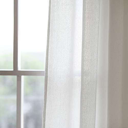 Lush Decor Burlap Knotted Tab-Top Window Curtain Panel Pair, 45" W x 95" L, Light Linen, W 45" x L 95" (1 Panels) - Image 2
