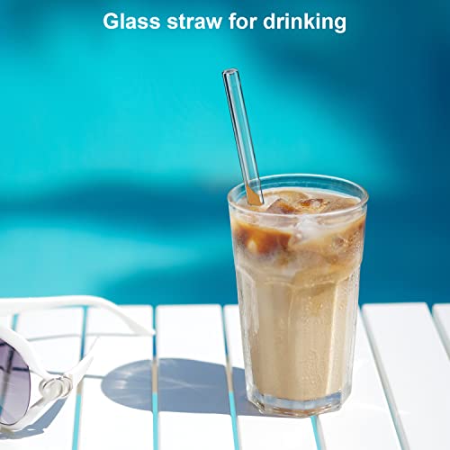 Lifehim Reusable Straws Glass Straw: 50 Pack Clear Glass Straws 8Mm 8 In Short Glass Straw Straight Drinking Straws Reusable Straws Glasses Bulk #TOP2