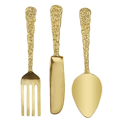 Deco 79 Gold Utensil Wall Decor Set Cover