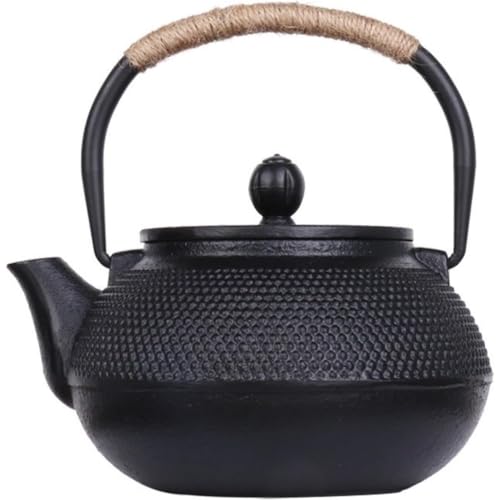 INECAR鉄瓶南部鉄器サポートIHクッキングヒーターティーポット直火加熱可能なケトル鉄器鋳物茶道道具補鉄伝統工芸品かぼちゃ形ケトル鉄補鉄オフィス、キッチン、ティールームに適しています (800ML)