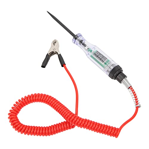 Vroomoto Probador de voltaje de CC de 6 V, 12 V, 24 V, detector de sonda de circuito eléctrico ABS de alta resistencia con abrazaderas de cobre puro, sondas de acero inoxidable y alambre de