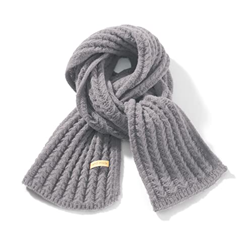 وشاح محبوك من الباشمينا الناعم بلون سادة للنساء والرجال والاطفال من اورانزت، رمادي، مقاس واحد