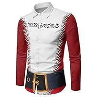 Générique Chemise Noel Homme, Funky Chemise À Manches Longues Imprimé
