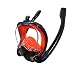 Full Face Snorkel Mask, Snorkeling Mask for Adults and Kids with Detachable Camera Mount,180 Degree Large View Dry Top Set Anti-Fog Anti-Leak (Black-for Adult, L/XL)