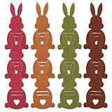 ULTECHNOVO 12 Stück Osterhasen Geldhalter für Geldgeschenke, Niedliche Filz Hasen Tischkartenhalter für Ostern Deko, Kreative Verpackung für Geldscheine & Gutscheine, Bunte Osterdeko