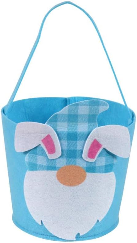 Cesta de huevos de Pascua de gnomo para niños, linda para la caza de huevos de Pascua, decoraciones de Pascua, almacenamiento de regalos de dulces,