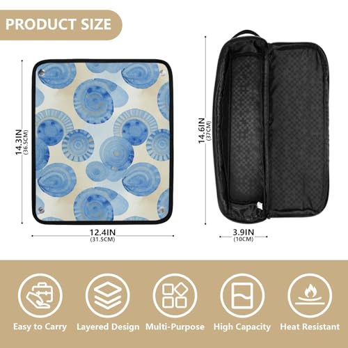Bolsa de viaje resistente al calor Hot Hair Tools para planchas y rizadores azul y blanco miniatura 4