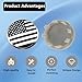1 Set of 4 OEM Car American Flag Center Caps for Rims, ABS Plastic Snap-in Vehicle Rim Hub Caps Accessories, Wheel Center Caps fit for - Black - 2.48