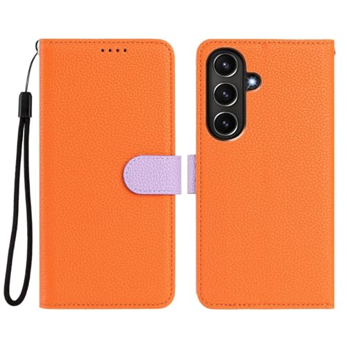 Étui Samsung Galaxy A05S portefeuille orange avec rabat magnétique