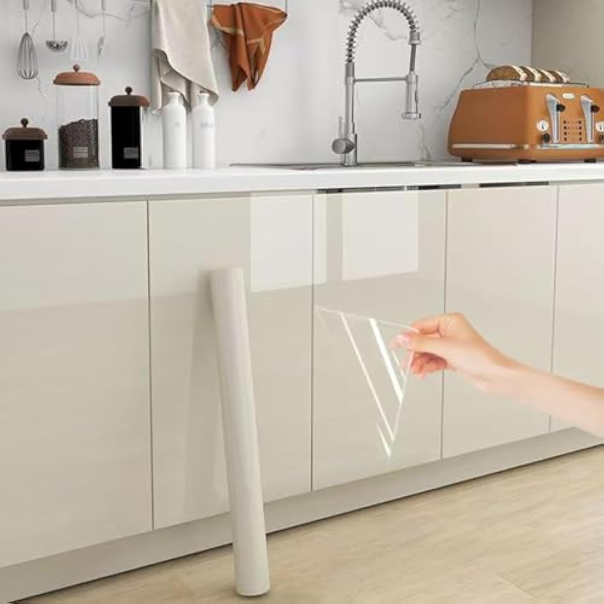 Clear PVC Wallpaper, Transparent Glossy Finish