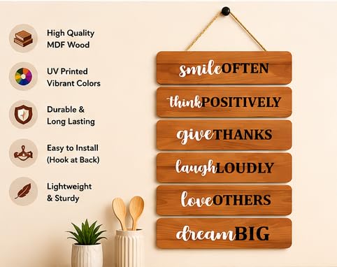 Image of Motivational Quote Wall Hanging for Home Decor | What You Think You Become, What You Feel You Attract, What You Imagine You Create MDF Wooden Wall Art | Office, Living Room & Meditation Decor (WH-44)