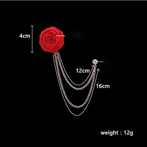 image for MXUHUI Fashion Bridegroom Wedding Brooches Cloth Art Hand-Made Rose Fl