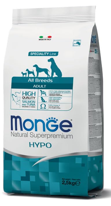Monge Natural Superpremium Hypo All Breeds Adult con Salmone e Tonno, 1x 2,5kg