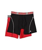 adidas Men's Sport Performance Climacool Boxer Brief Underwear (2-Pack), (Black/Grey)/(Real Red/Black), X-Large