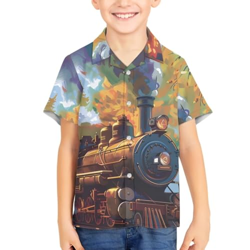 Kids Button Up Shirt Toddler Boy Hawaiian Aloha Tropical Shirt Summer Tops3
