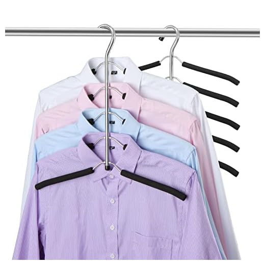 DOIOWN Blouse Tree Hangers Clothes Hangers Non Slip Space Saving Stainless Steel Shirt Hangers Coats Hangers Closet Organizer (2, Black)