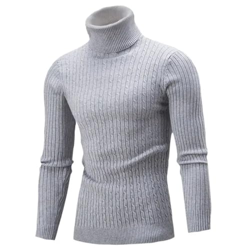 Men's Vintage Turtleneck Sweater Solid Color Pullover Long Sleeve Loose Fit Comfortable Warm Casual Top4
