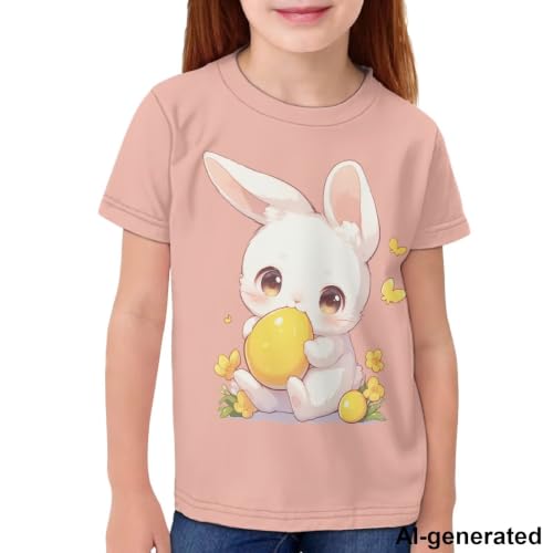 Image of Novelty 3D Graphic T Shirts for Kids Crew Neck Funny Animal Print Short Sleeve Girls Tshirts 3-16 Years