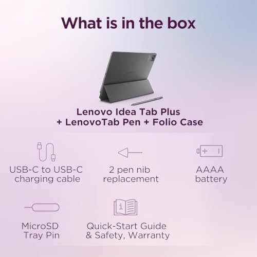 Image of Lenovo 12.1 inch Idea Tab Plus, 2.5K Touchscreen Display, 90Hz, MediaTek Dimensity 6400, 8GB RAM, 384GB Storage(128GB UFS+256GB SD Card), Quad Speakers, Integrated Arm Mali-G57 MC2, Long Battery Life