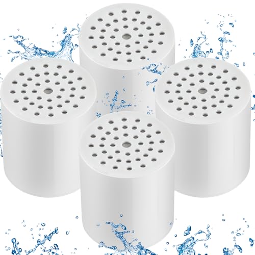 4 Pack 15 Stage Shower Filter Replacement Cartridge Filter with Vitamin C Shower Head Replacement...