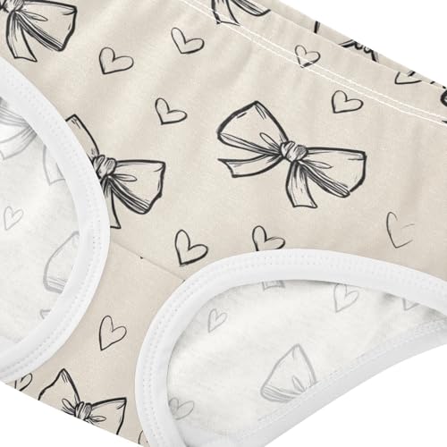 Wusikd Vintage Bow Girls' Underwear Cotton Girls Briefs Soft Toddler Underwear 2T4
