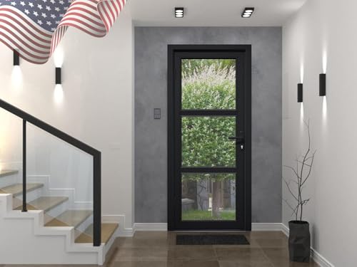 VDOMDOORS Front Exterior Prehung Fiberglass Door Clear Glass...