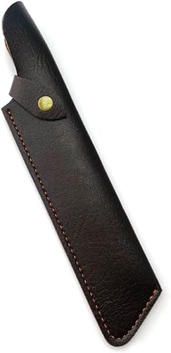 Funda de cuchillo de hoja fija, funda de cuero recta para cuchillos, funda táctica EDC con trabilla para cinturón para cazar