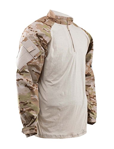 Tru-Spec Men's Regular T.R.U. 1/4 Zip Combat Shirt, Multicam Arid/Sand, Large