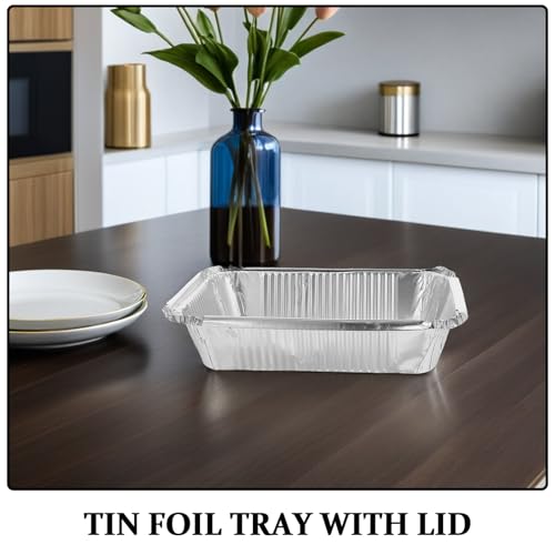 Bandejas de aluminio resistentes al calor pack de 25 recipientes de 1000ml con tapas 4