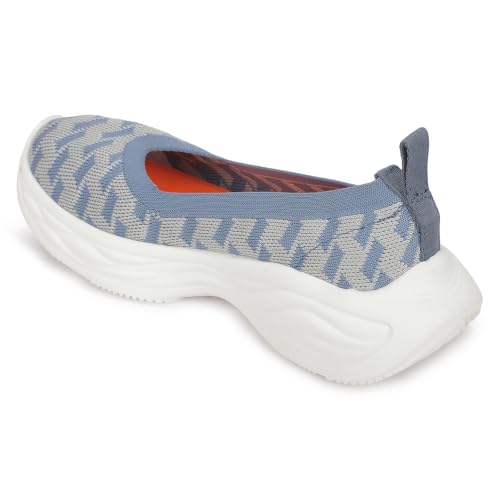 Image of Liberty LEAP7X Teal Blue Casual Flats for Women - Knit-Mesh Slip-On Slip-On