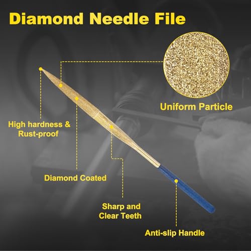 Limes diamantées 4x160mm sourcing map grain 120 pour meulage et polissage de précision - 5