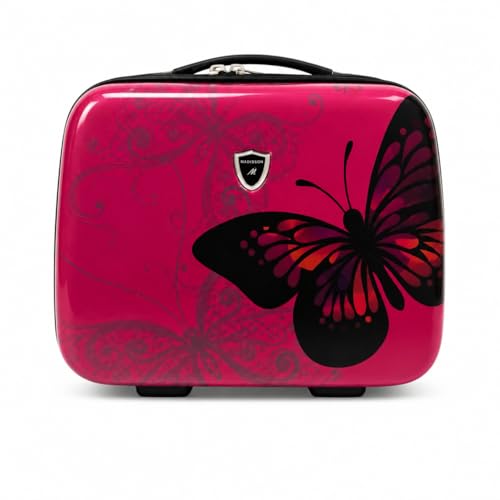 Vanity case motif papillon trousse de toilette rigide et grand format