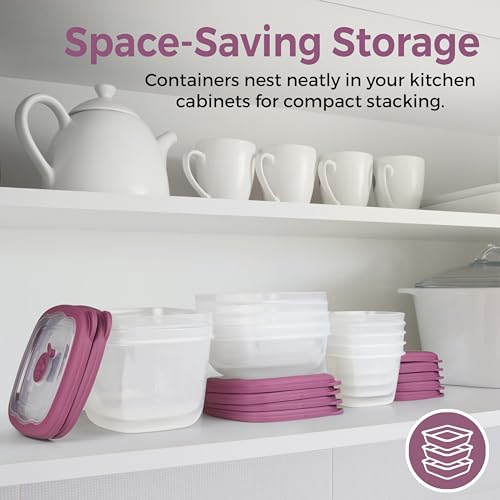 Image of Tribello Large 10 Cup Food Storage Bowl with Lid, Salad Bowl With Airtight /Steam Vent Lid Dishwasher /Freezer and Microwave Safe Container For Serving and Storing, BPA Free - Round - 80 Oz - 2 Pack