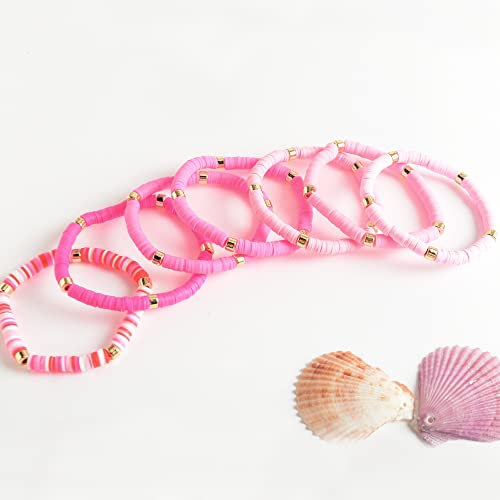Colorful Heishi Clay Bead Bracelet Set for Women Stackable Vinyl Disc Polymer Beaded Stretch Bracelets Preppy Bohemian Summer Beach Bracelets Jewelry2