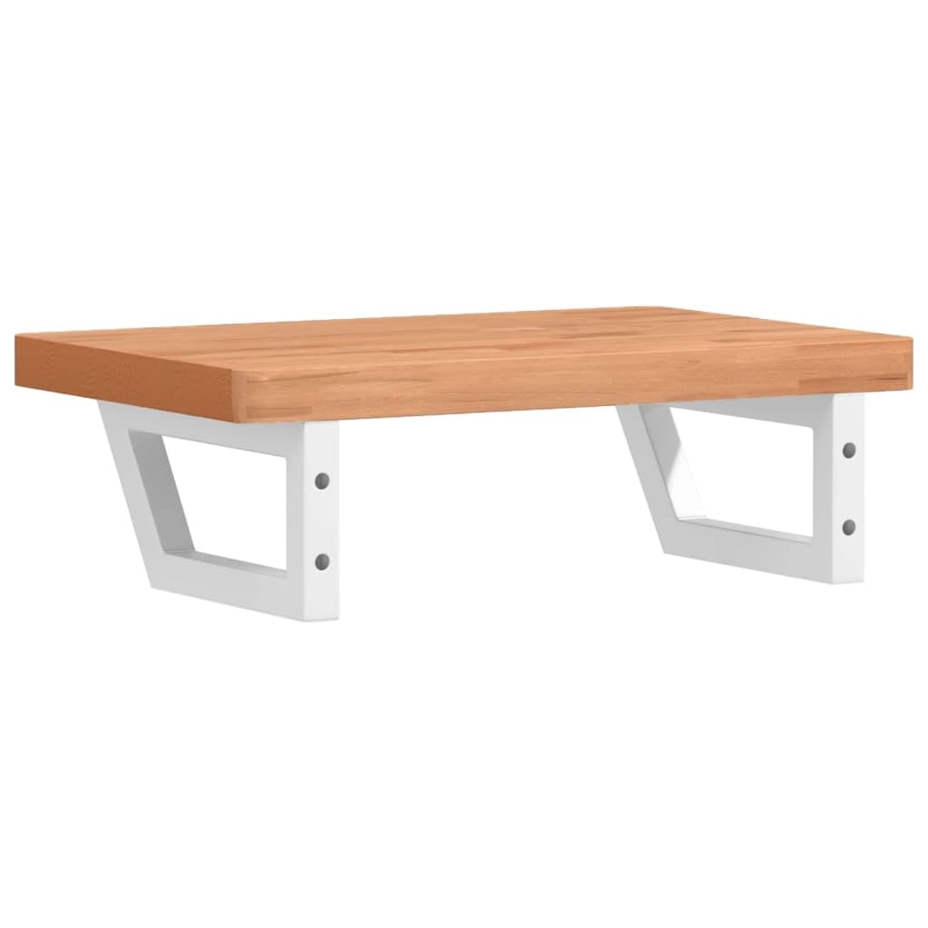 Lavabo da parete in legno massello di faggio, 60 x 40 cm