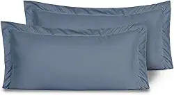 Kit 02 Fronhas para Travesseiro 90x50cm em Micropercal 200 Fios Tamanho Especial – Macia, Resistente e Fácil de Lavar (Marinho)