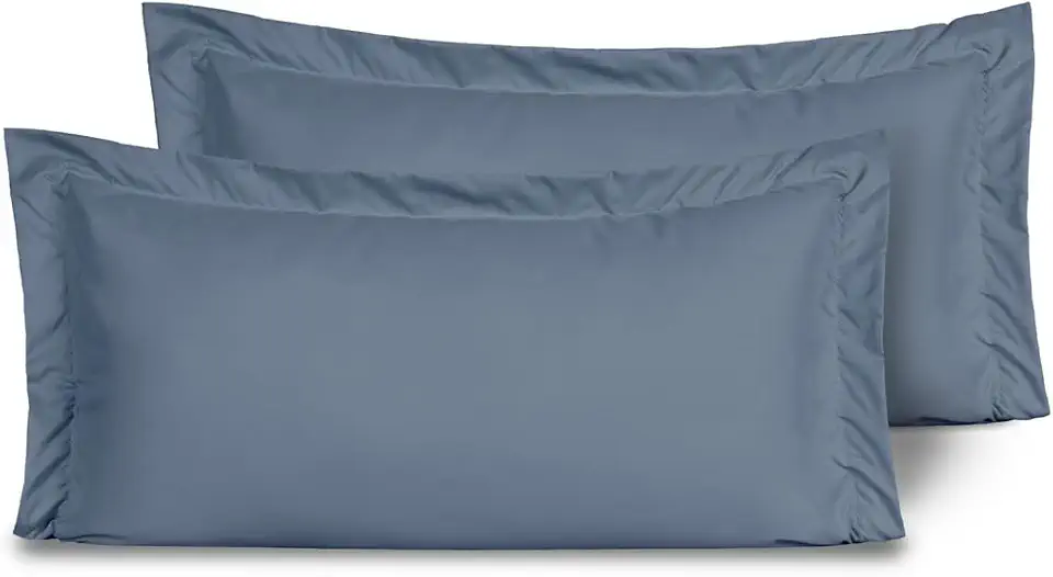 Kit 02 Fronhas para Travesseiro 90x50cm em Micropercal 200 Fios Tamanho Especial – Macia, Resistente e Fácil de Lavar (Marinho)